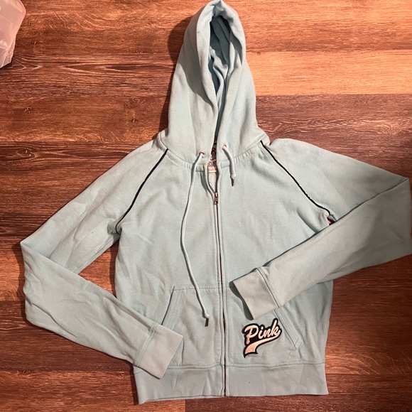 PINK VS peace sign sky blue zip up y2k - Picture 2 of 4